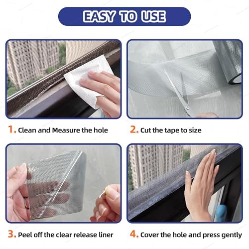 KING MOUNTAIN Black Window Screen Repair Tape,3inX20FT Heavy Duty Screen Repair Kit for Window Screen and Screen Door Tears Holes,Strong Adhesive & Waterproof Window Screen Patch