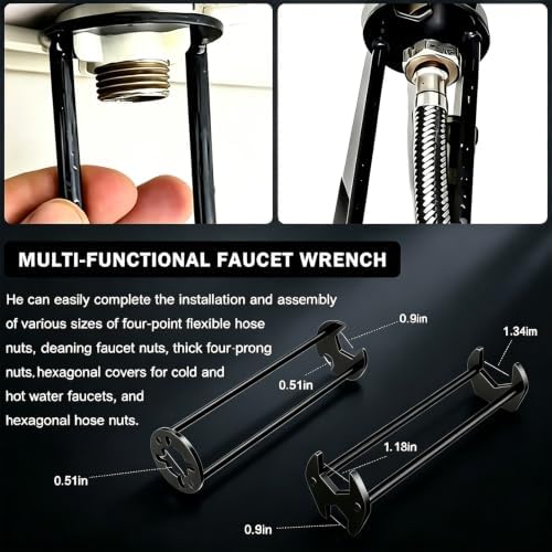 Multi-Size Basin Wrench Set for Plumbing Repair