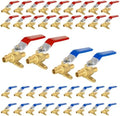 40-Pack Foskan Brass PEX Crimp Drop Ear Ball Valve, 1/2 Inch Full Port Shut-off Valve for Hot and Cold Water Distribution(Blue and Red)