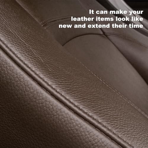 2 PCS PU Leather Patch for Car Seat Repair, 8 × 4 Inch Waterproof Auto Upholstery Cuttable Patches, Self-Adhesive Seat Leather Tape Portable Repair Kit for Vehicles (Dark Brown)