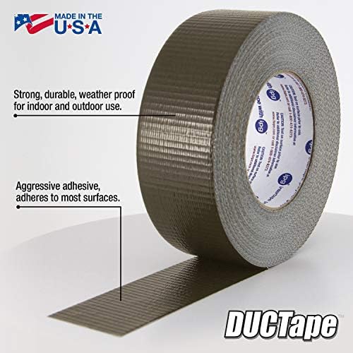 IPG JobSite DUCTape, Colored Duct Tape, 1.88" x 60 yd, Olive Drab (Single Roll)