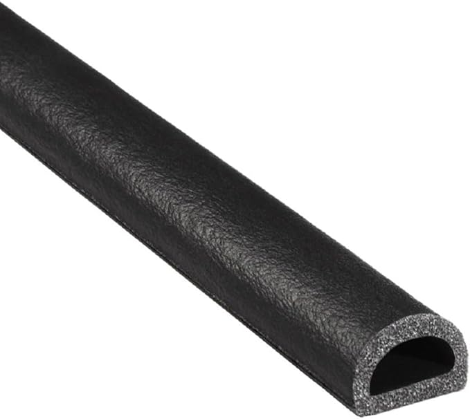 TRIM-LOK D-Shaped Rubber Seal with High Tack Tape, 0.36-Inch Height, 0.625-Inch Width, 25-Foot Length, EPDM Foam Weather Stripping for Door Frame, Window Insulation, Cars, Trucks, RVs, and Boats
