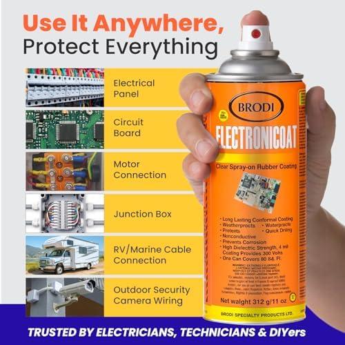 ElectroniCoat Conformal Coating for Electronics, Flexible Clear Rubber Sealant, 9 kV Dielectric Protection, Circuit Board Waterproofing Spray, Strong Surface Bonding, Fast-Dry (Pack of 1)