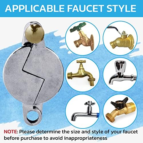 NUSET Water Faucet Lock - Water Spigot Lock for Garden Hose Bib Lock, Chrome, 2895-2, 2 Pack