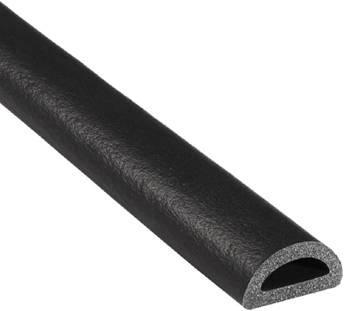 TRIM-LOK D-Shaped Rubber Seal with High Tack Tape, 0.375-Inch Height, 0.75-Inch Width, 100-Foot Length, EPDM Foam Weather Stripping for Door Frame, Window Insulation, Cars, Trucks, RVs, and Boats