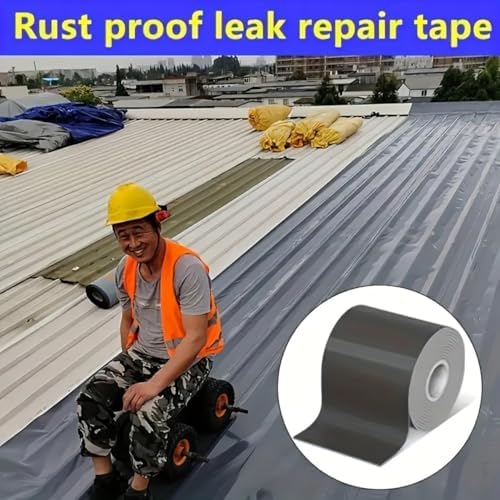 Waterproof Sealant Tape Self Adhesive Rubberized Asphalt Tape for RV Roof Metal Roof Corrugated Roof Leak Repair UV Resistant Heavy Duty Waterproofing Membrane(Gray, 2 * 7.874in*196.85in)