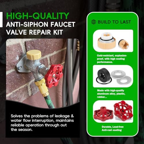 2Pack Universal Outdoor Faucet Repair Kit with VACVBKX1B Vacuum Breaker Kit