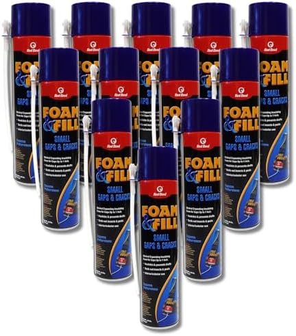 Red Devil 092012 Foam & Fill Small Gaps & Cracks Expanding Polyurethane Sealant, 20 oz, Off-White, Case of 12