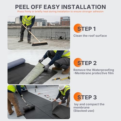 50 Mil EPDM Rubber Roofing Materials Roll 39 in x 9.8 ft