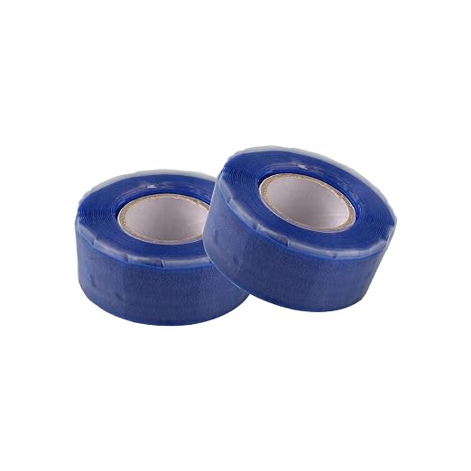 SKYPRO 2 Rolls Self Fusing Silicone Tape 0.98 inch x 9.84 ft Blue Waterproof Rescue Tape for Emergency Pipeline Plumbing Repair Cable Winding Insulating