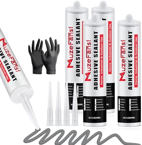 Cement Crack Filler, Concrete Crack Repair Sealant,Flexible Self-Leveling Sealant for Horizontal Surfaces, 10.1 fl. oz (4 Pack, Gray)