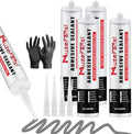Cement Crack Filler, Concrete Crack Repair Sealant,Flexible Self-Leveling Sealant for Horizontal Surfaces, 10.1 fl. oz (4 Pack, Gray)
