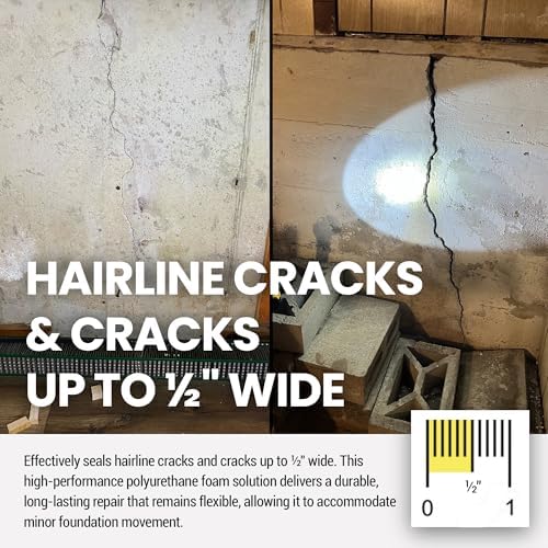 RadonSeal Complete DIY Foundation Crack Repair Kit, Urethane Sealant, 10 Ft