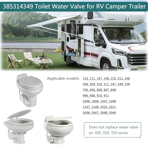 2 Pack 385314349 RV Toilet Water Valve Kit for Dometic Pedal Flush Toilets