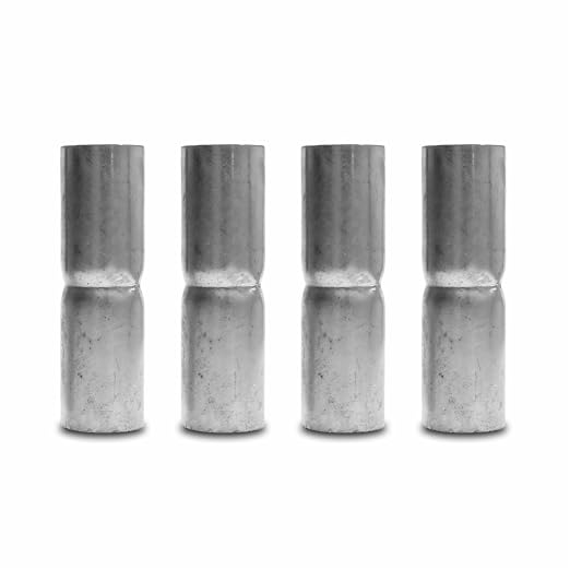Top Rail Sleeve 1-5/8 inch,for 1-5/8 OD Pipe, Galvanized, Chain Link Fence, 4 Pieces (Silver Galvanized, 1-5/8"x6)