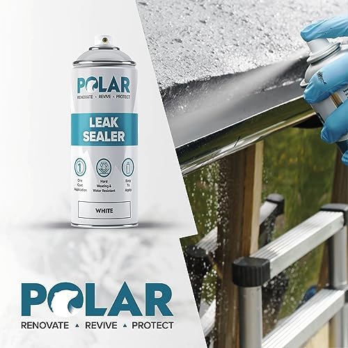 Polar Clear Leak Fix Spray - 6 x 13.5fl. oz - Waterproof Roof Sealant - Instantly Seals Leaks and Cracks, for Lasting Protection on Roofs, Drainpipes & Gutter Repairs- for Interior and Exterior Use