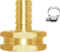 Joywayus 1/2" Barb x 3/4" GHT Female Hex Brass Garden Hose Repair Connector | Swivel, Water Pipe Connector, Copper Fitting, Stainless Clamp, House/Boat/Lawn/Power Wash/Irrigation
