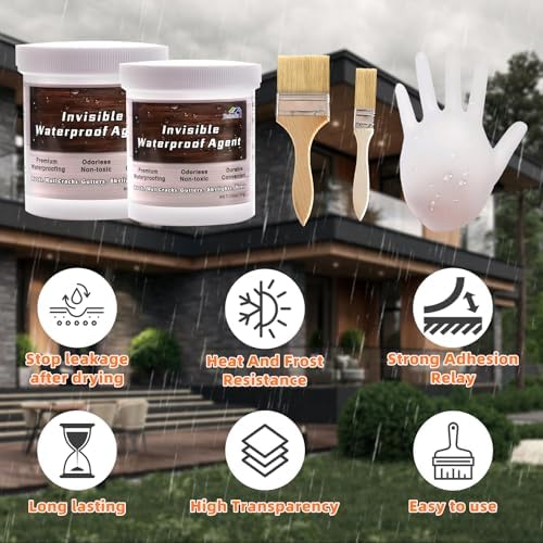 Invisible Waterproof Agent, Transparent Coating, Insulating Sealant, Anti-Leakage Adhesive for Repairing Leaks - 17oz/500g