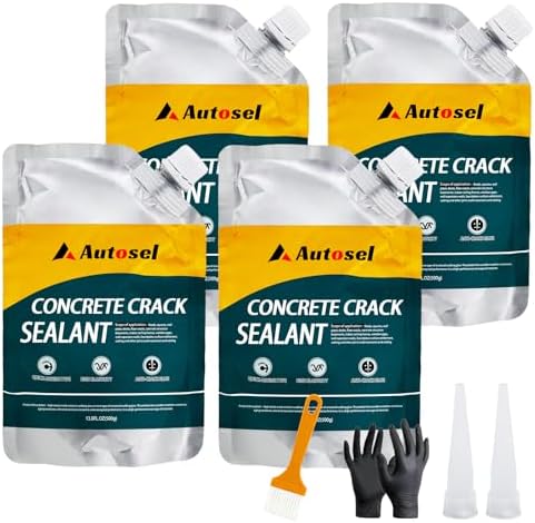 Concrete Crack Filler, High Elasticity Cement Crack Repair Sealant, Self-Leveling Waterproof Caulking Glue for Driveways, Walkways, Patios, Outdoor Concrete Joint Repair-4 PCS