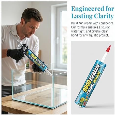Tylove 9900 Aquarium Sealant – Waterproof &Non-Toxic Silicone for Fish Tank Glass Repair, Campers, Metal Roofs | UV-Resistant（White）