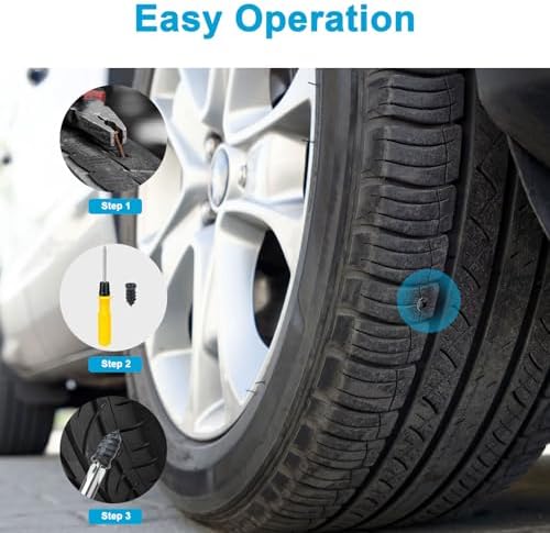Linkstyle 100PCS Tire Repair Screws, Screw-in Tire Plugs, 2 Screwdrivers