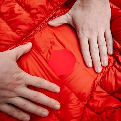 GEAR AID Tenacious Tape Hex Repair Patches, 2.5" & 1.5", Orange, 8 Count | Pre-Cut Peel-and-Stick Repair Patches for Fixing Holes, Tears and Burns in Jackets, Tents, Sleeping Bags and Gear