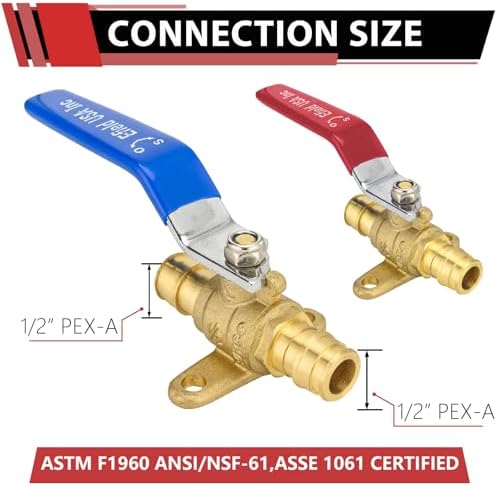 4PC EFIELD 1/2-inch Pex A Expansion Ball Valve with Drop-ear