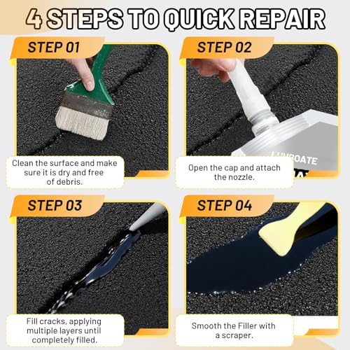Asphalt Crack Filler, 4.5LB Waterproof Self Leveling Driveway Crack Filler