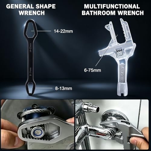 Multi-Size Basin Wrench Set for Plumbing Repair