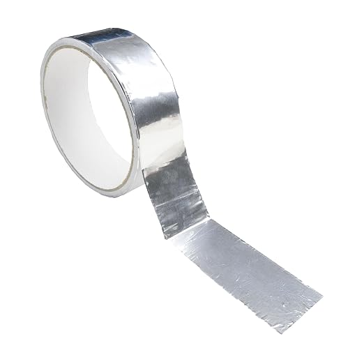 1 Roll Aluminum Foil Tape 1.2in x 16ft (30mm x 5m), 3.9mil for HVAC Repair | Flexible aluminum foil adhesive tape for HVAC ducts, dryer vents, pipe wrapping, insulation and general sealing repairs.