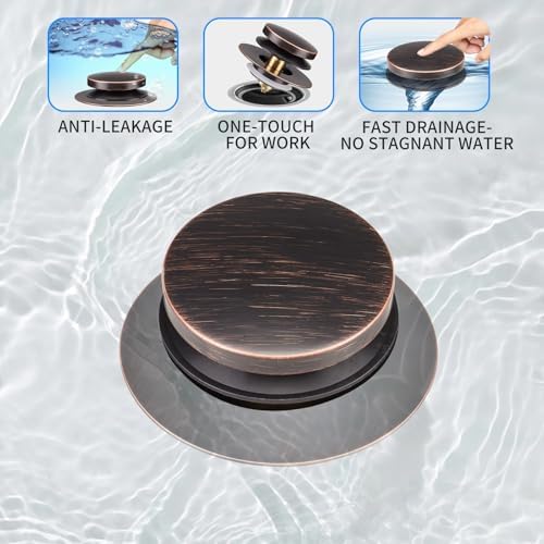 Bathtub Drain Stopper, Tub Plug for 1.5"-1.72" Regular Drains