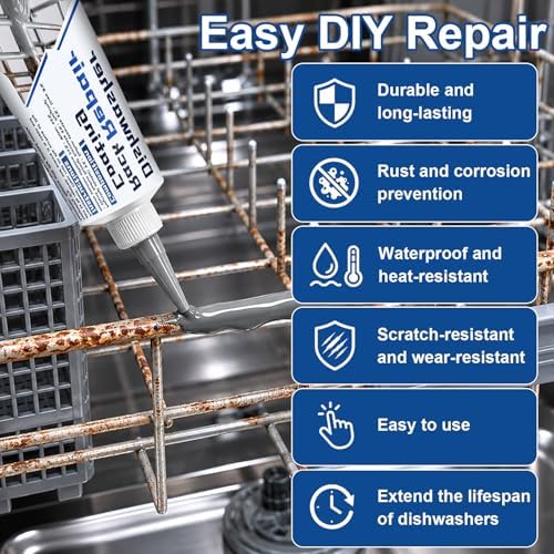 100ml Gray Dishwasher Rack Repair Coating, Waterproof & Heat Resistant
