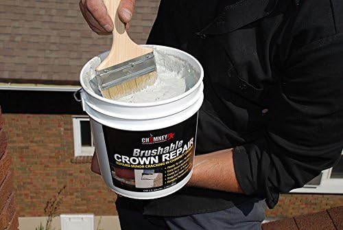 ChimneyRx 300014 Brushable Chimney Crown Repair – Elastomeric & Waterproof Coating for Crowns & Masonry - Fast-Setting & Long-Lasting Protection Crack & Leak Prevention - 1 Gallon