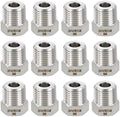 METALLIXITY 12PCS 1/2" MNPT x 1/4" FNPT Thread SUS304 Hex Bushing Extension | 304 Stainless Steel Pipe Fittings, Tube Adapters Convert for Water Line, Tub Spout/Shower Head