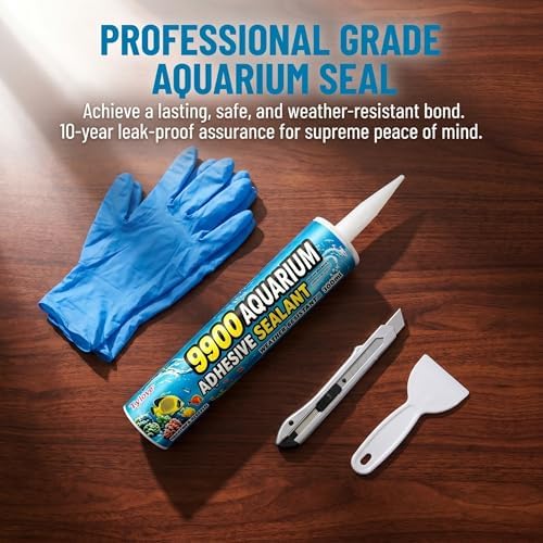 Tylove 9900 Aquarium Sealant – Waterproof & Non-Cracking Lap Sealant for Fish Tanks, Ponds and Garden Landscaping | UV-Resistant, 10-Year Durability（Black）