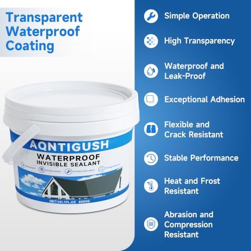 Transparent Waterproof Sealant 1Gallon, Clear Invisible Coating