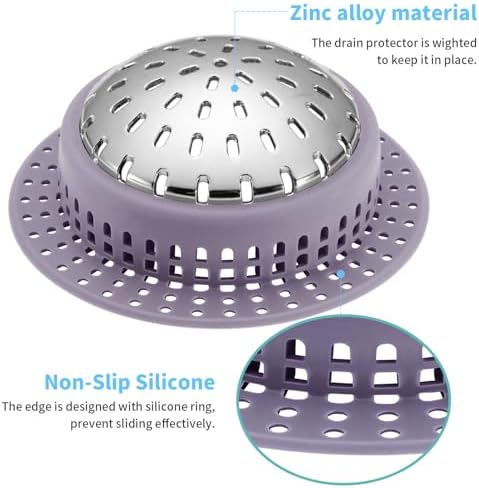 Aluvor Bathtub Drain Hair Catcher Shower Drain Cover Sink Drain Protector