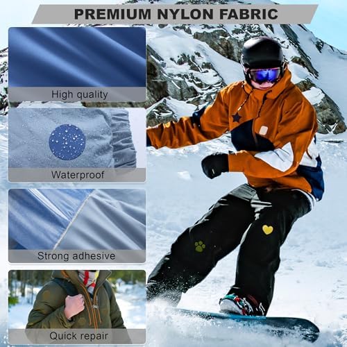 OAZ 15 Pieces 3.5 x 4.7 inch Nylon Repair Patches Nylon Fabric Patch Self-Adhesive Tent Repair Tape Waterproof Lightweight Repair Patches Repair Patch Kit for Clothing Down Jacket Bag (Burgundy)
