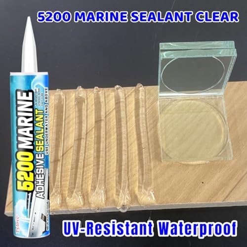 Tylove [Crystal Clear] 5200 Marine Sealant Clear - UV-Resistant Waterproof Adhesive for Boats, Windows, Glass & Marine Applications Eco-Friendly, Low Odor (10.5 Oz Tube)