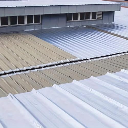 Waterproof Sealant Tape Self Adhesive Rubberized Asphalt Tape for RV Roof Metal Roof Corrugated Roof Leak Repair UV Resistant Heavy Duty Waterproofing Membrane(Silvery, 19.68in*196.85in)