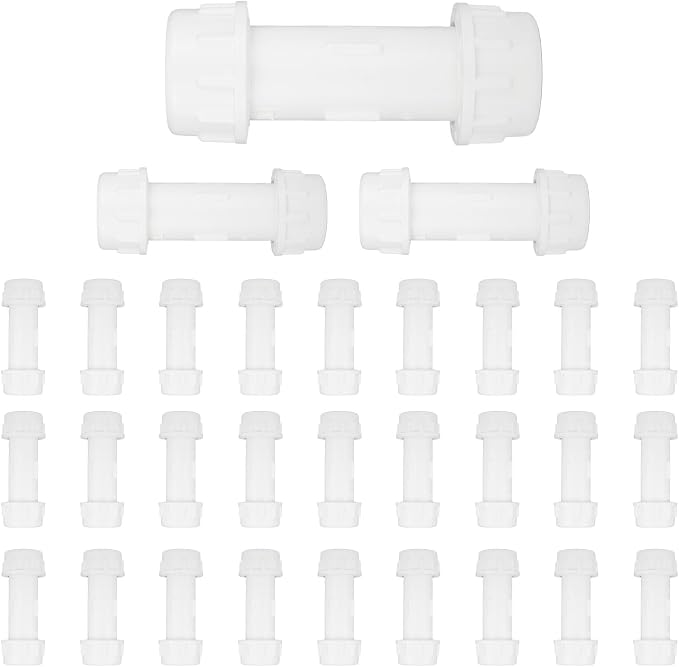 30piece EFIELD 3/4-Inch PVC Compression Coupling, Schedule 40 | Quick Connecting Piping and Repairs of PVC Pipe-PVC038(30)