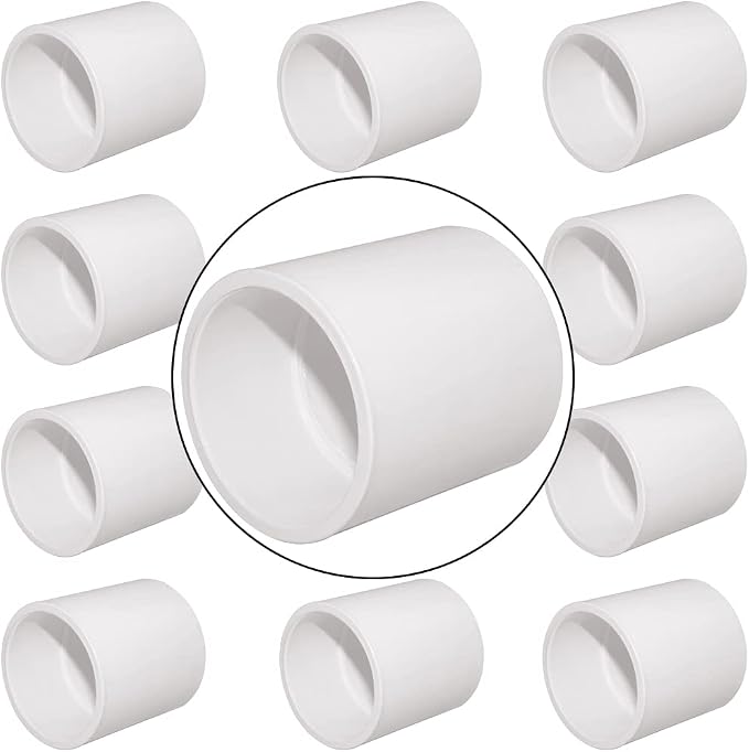 10PCS 1" PVC Pipe Coupling Slip (Socket x Socket) SCH40 White | Connector Adapter Pipe Fitting