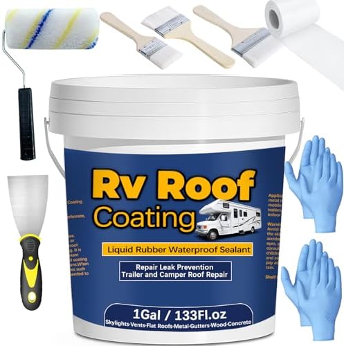 Liquid Rubber RV Roof Coating, White, 1Gal/133Fl.oz