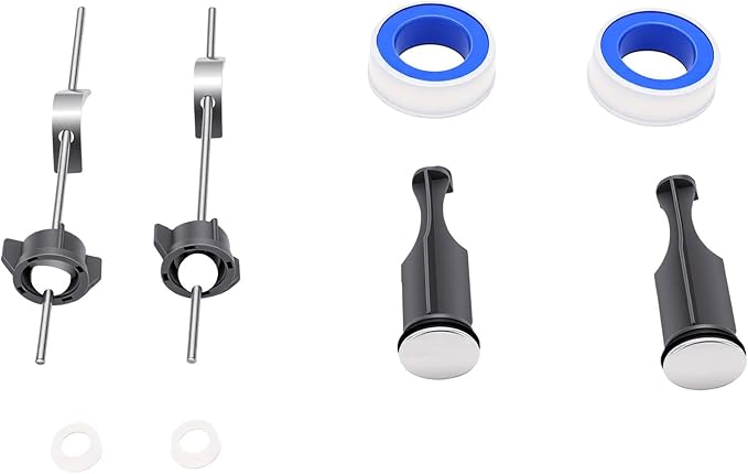 Garosa Sink Drain Fittings Replacement Kit with 2 Pop Up Stoppers 2 Pivot Rods Tapes Bathroom Sink Plug Assembly Repair Kit for Price