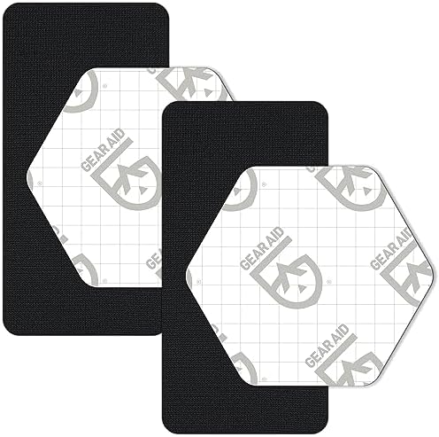 GEAR AID Tenacious Tape Gore-TEX Fabric Patches for Waterproof Jacket & Rain Gear Repair, Black, 2.5” x 2.8” Hex & 2.5” x 4” Rectangle, 4 Patches