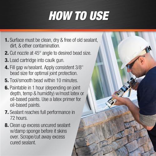 DAP Dynaflex Ultra Advanced Exterior Sealant, Black, 10.1 Oz (7079818220)
