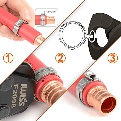 40Pcs 36.4mm-39.6mm Single Ear Hose Clamps 304 Stainless Steel PEX Cinch Clamps Stepless Cinch Crimp Rings Pinch Clamps for Pipe Fitting Connections