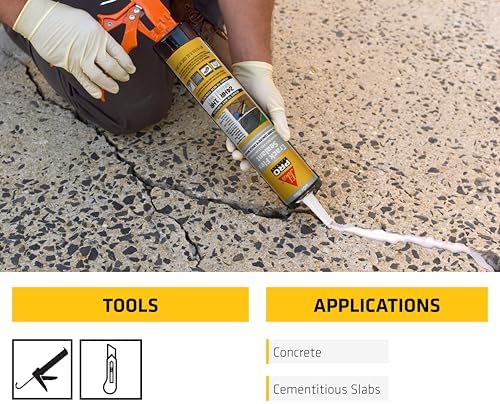 SIKA Sikaflex Crack Flex Sealant, Gray, High-Performance Textured Polyurethane, Self-Leveling, Waterproof Sealant for Horizontal Cracks Up to 1 in Wide, 10.1 fl oz,