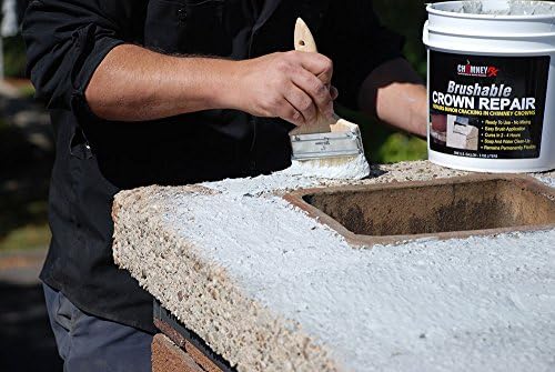 ChimneyRx 300014 Brushable Chimney Crown Repair – Elastomeric & Waterproof Coating for Crowns & Masonry - Fast-Setting & Long-Lasting Protection Crack & Leak Prevention - 1 Gallon