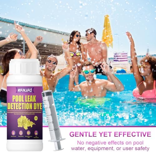 Yellow Pool Leak Detection Dye Kit, Strong Fluorescence Effect,100ML